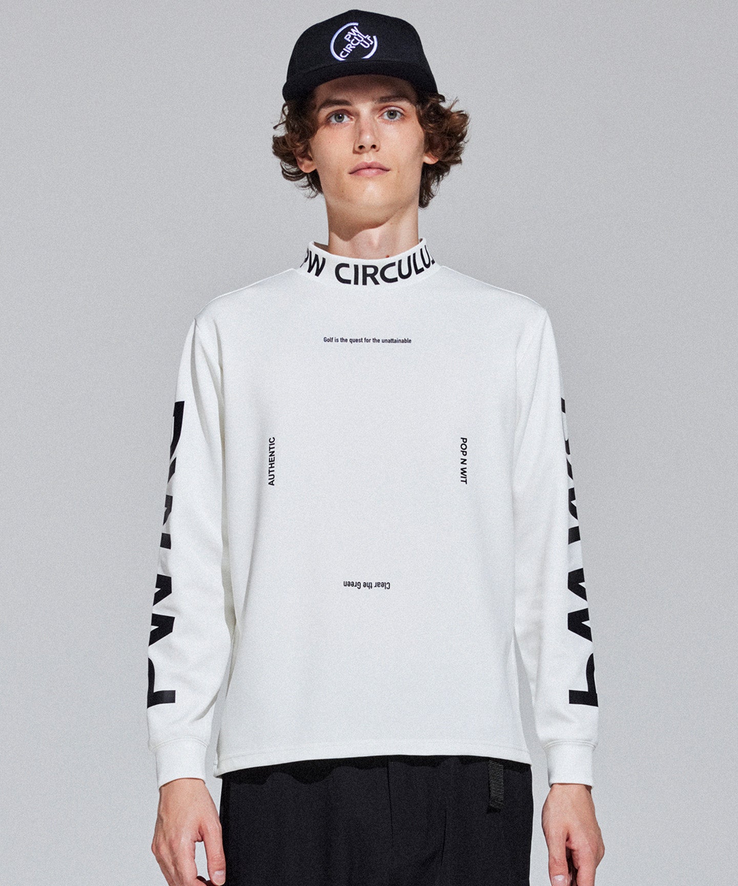 LOGO MOCK LONG SLEEVE-T | PW CIRCULUS : ピーダブリュサーキュラス