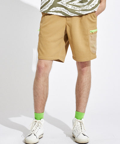 WAFFLE MESH POCKET SHORTS