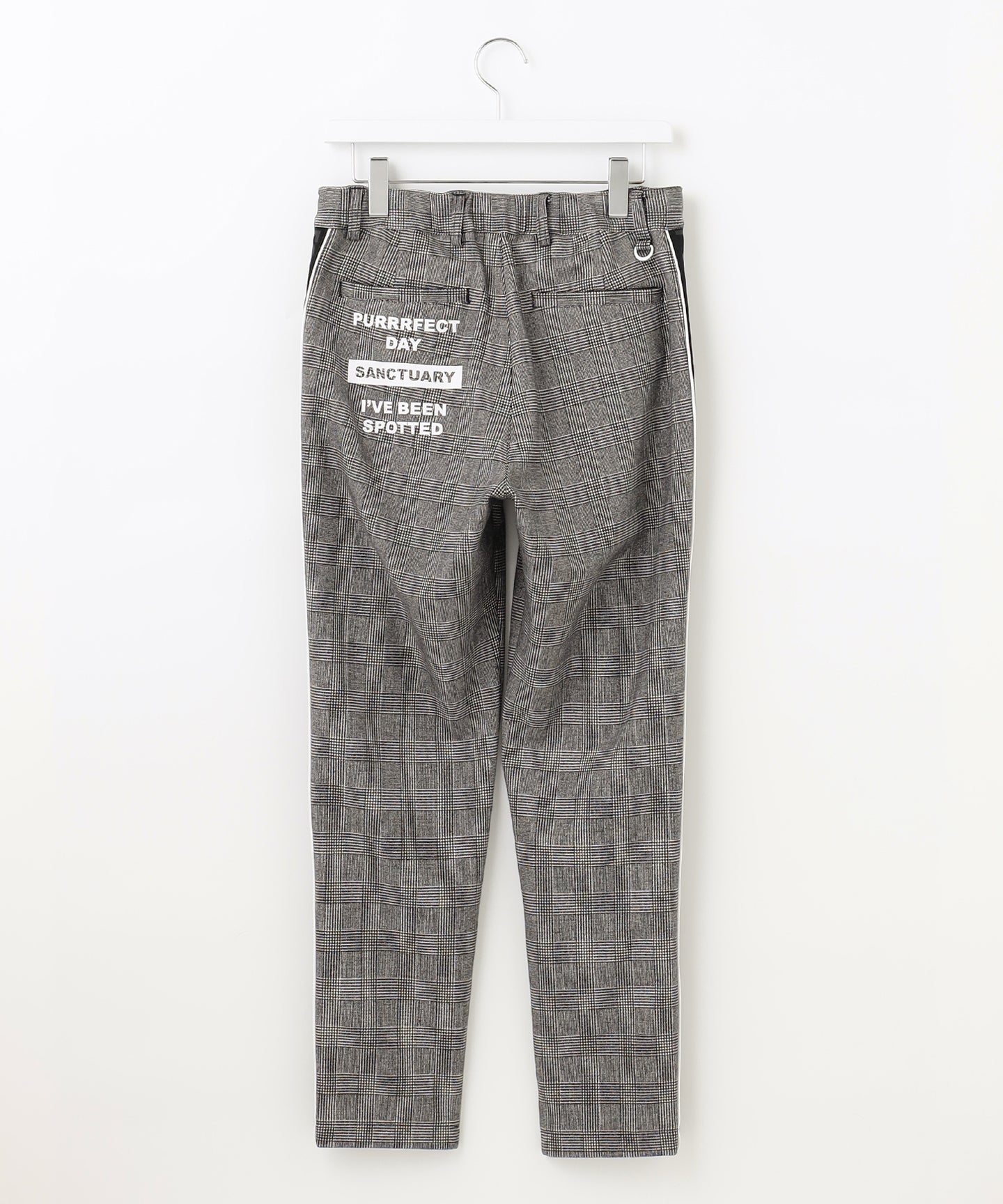 SIDE LOGO RAISED TAPERED CHECK PANTS　